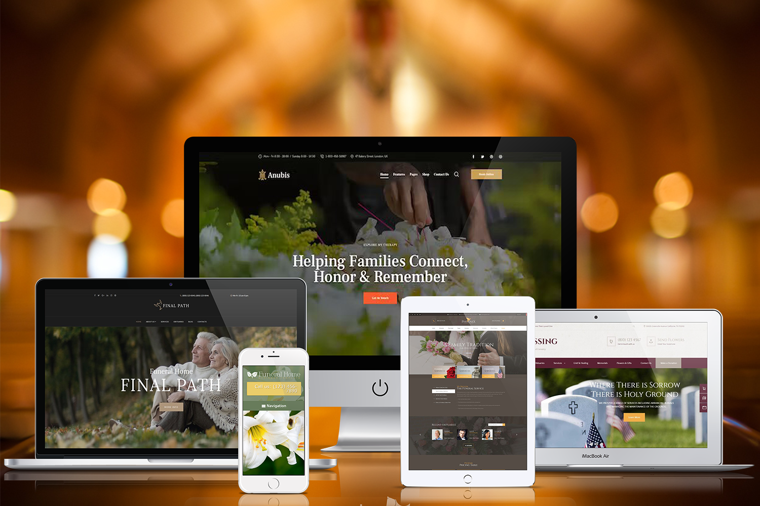 Responsive design of funeral websites
