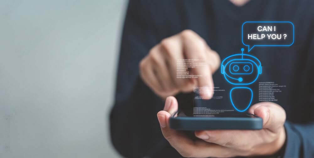 chat bot on a mobile design